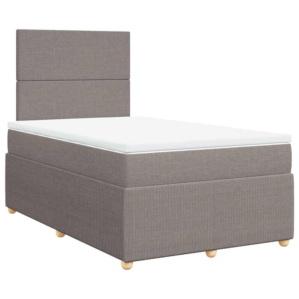 Κρεβάτι Boxspring με Στρώμα Taupe 120x190 εκ. Υφασμάτινο - Pakobazaar