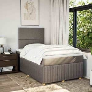 Κρεβάτι Boxspring με Στρώμα Taupe 120x190 εκ. Υφασμάτινο - Pakobazaar