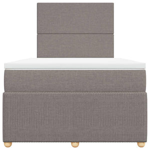 Κρεβάτι Boxspring με Στρώμα Taupe 120x190 εκ. Υφασμάτινο - Pakobazaar