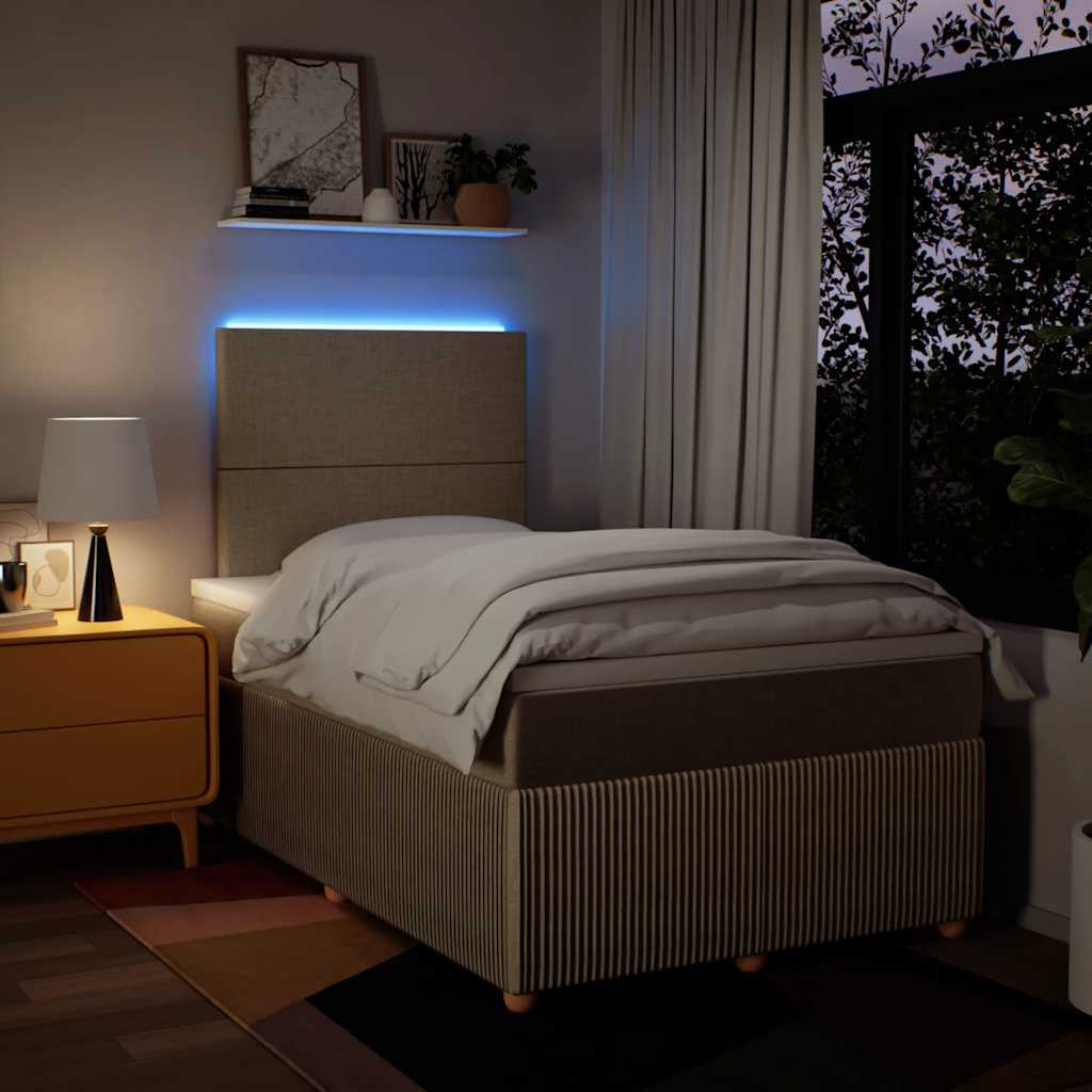 Κρεβάτι Boxspring με Στρώμα Κρεμ 120x190 εκ. Υφασμάτινο - Pakobazaar