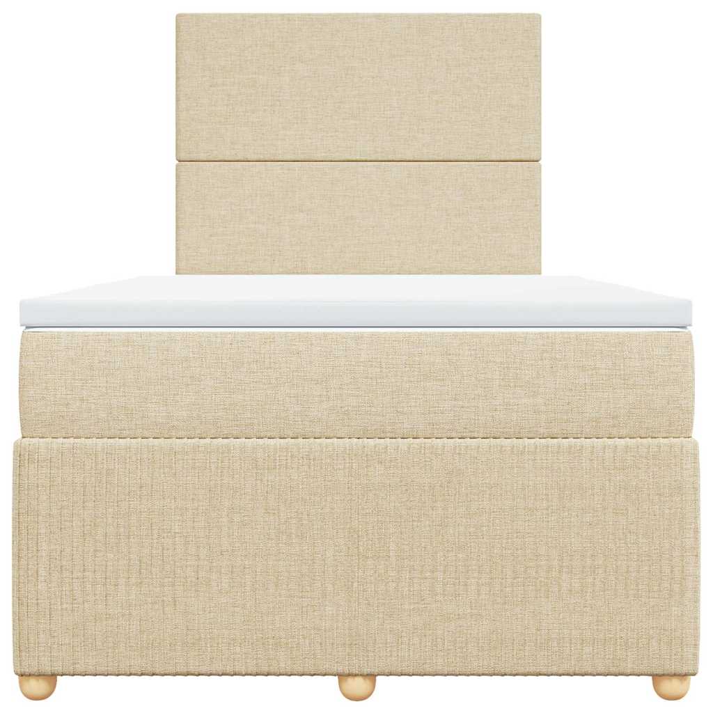 Κρεβάτι Boxspring με Στρώμα Κρεμ 120x190 εκ. Υφασμάτινο - Pakobazaar