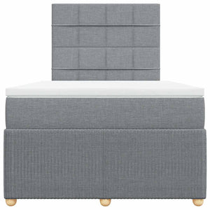 Κρεβάτι Boxspring με Στρώμα Ανοιχτό Γκρι 120x190 εκ. Υφασμάτινο - Pakobazaar
