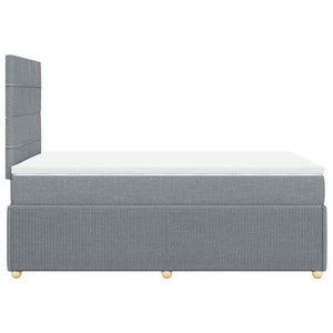 Κρεβάτι Boxspring με Στρώμα Ανοιχτό Γκρι 120x190 εκ. Υφασμάτινο - Pakobazaar