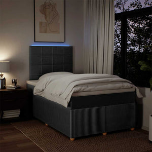 Κρεβάτι Boxspring με Στρώμα Σκούρο Γκρι 120x190 εκ Υφασμάτινο - Pakobazaar