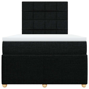 Κρεβάτι Boxspring με Στρώμα Μαύρο 120x190 εκ. Υφασμάτινο - Pakobazaar