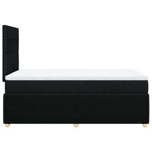 Κρεβάτι Boxspring με Στρώμα Μαύρο 120x190 εκ. Υφασμάτινο - Pakobazaar