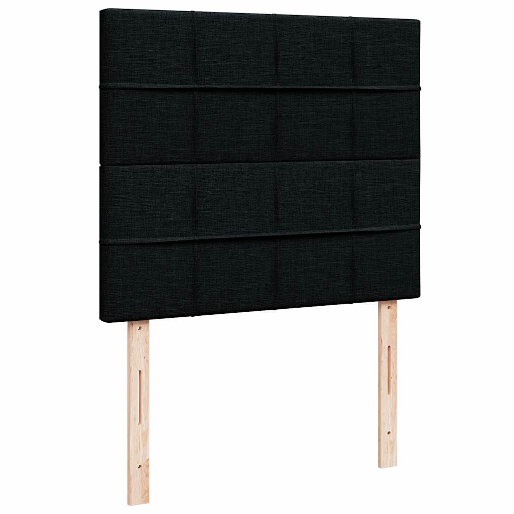 Κρεβάτι Boxspring με Στρώμα Μαύρο 120x190 εκ. Υφασμάτινο - Pakobazaar