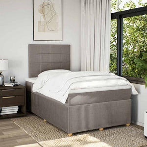 Κρεβάτι Boxspring με Στρώμα Taupe 120x190 εκ. Υφασμάτινο - Pakobazaar