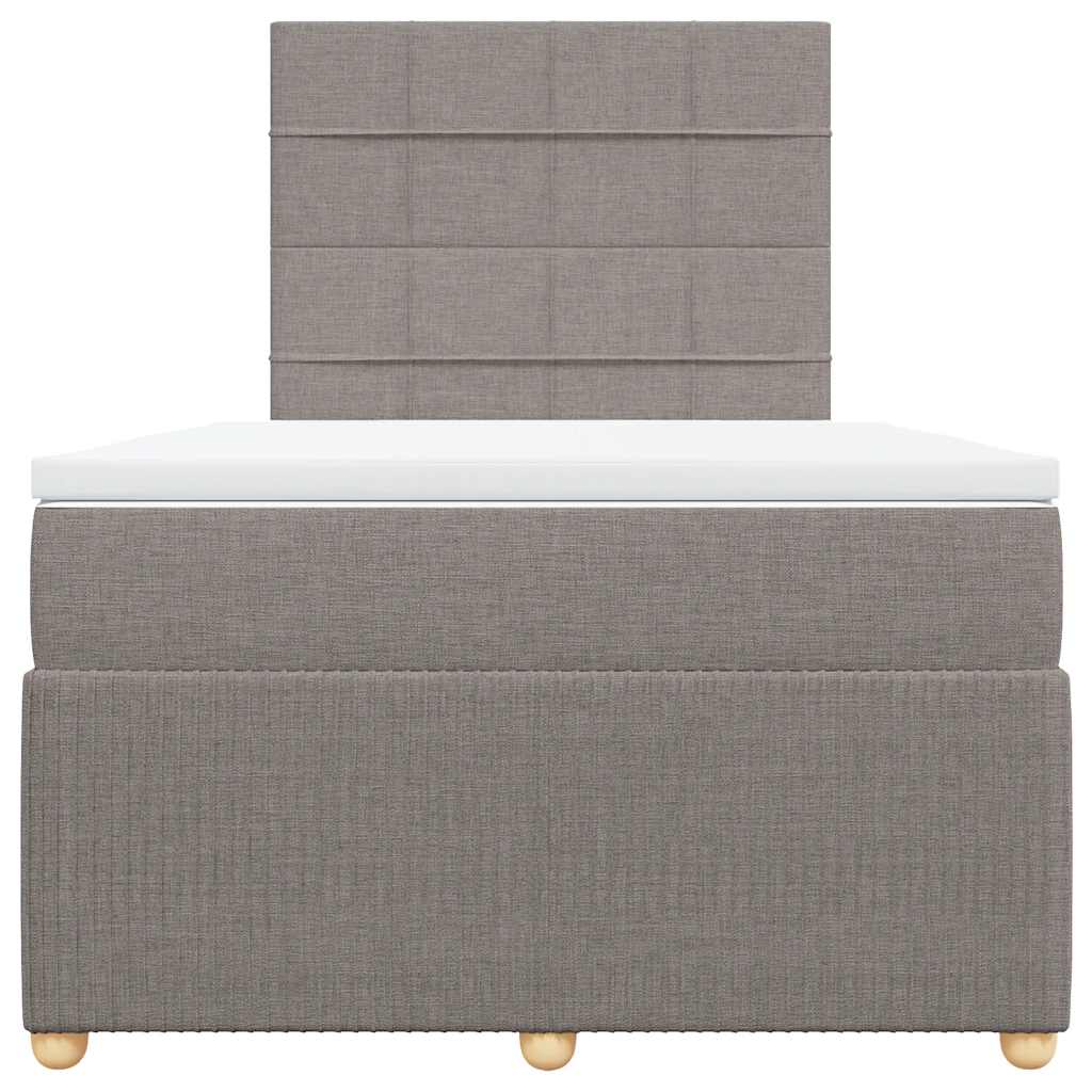 Κρεβάτι Boxspring με Στρώμα Taupe 120x190 εκ. Υφασμάτινο - Pakobazaar