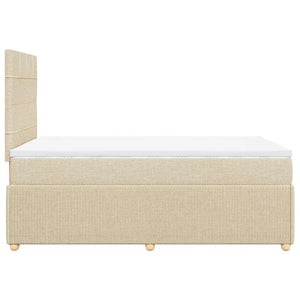Κρεβάτι Boxspring με Στρώμα Κρεμ 120x190 εκ. Υφασμάτινο - Pakobazaar