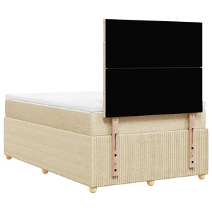 Κρεβάτι Boxspring με Στρώμα Κρεμ 120x190 εκ. Υφασμάτινο - Pakobazaar