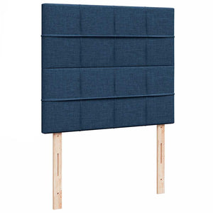 Κρεβάτι Boxspring με Στρώμα Μπλε 120x190 εκ. Υφασμάτινο - Pakobazaar