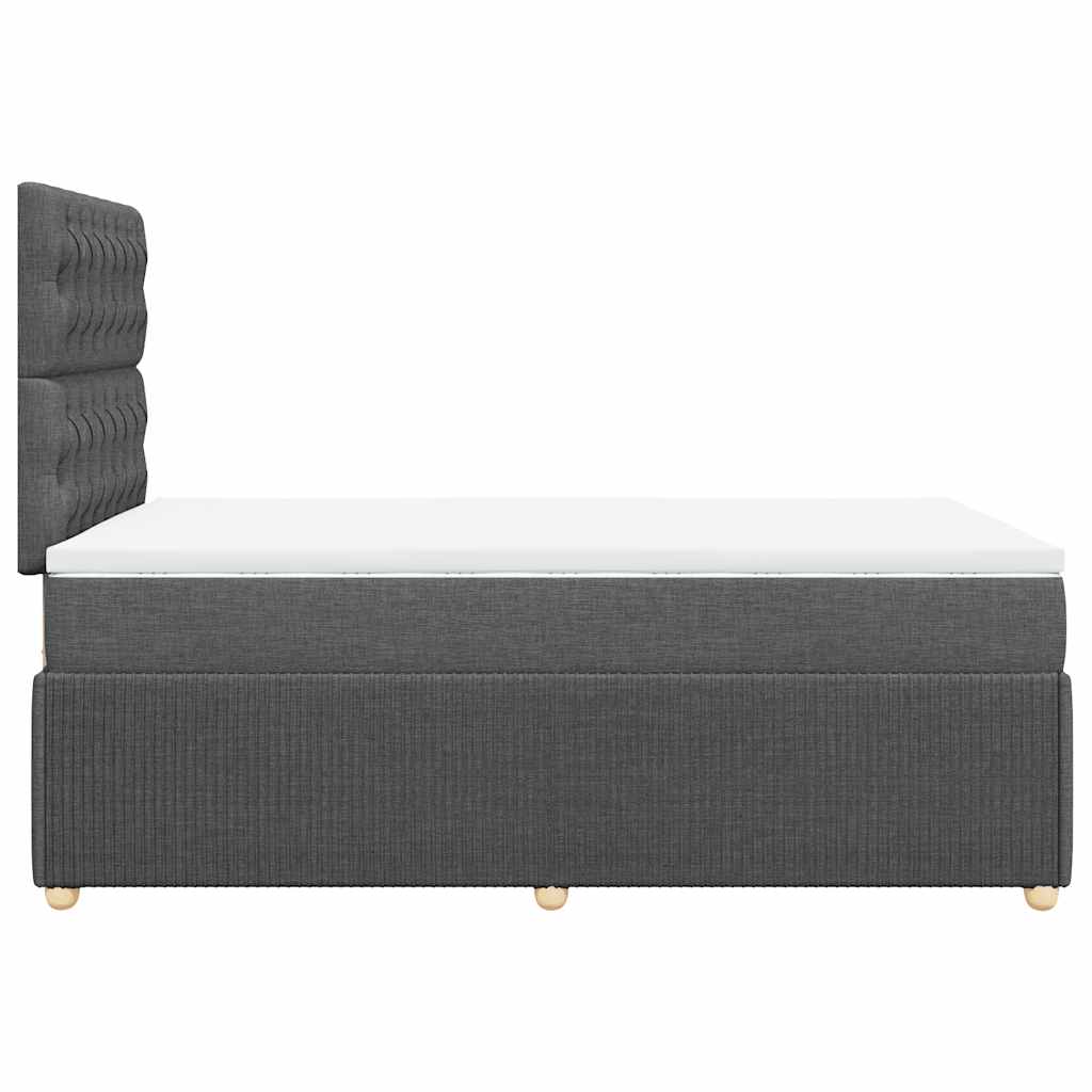 Κρεβάτι Boxspring με Στρώμα Σκούρο Γκρι 120x190 εκ Υφασμάτινο - Pakobazaar