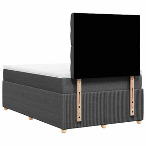 Κρεβάτι Boxspring με Στρώμα Σκούρο Γκρι 120x190 εκ Υφασμάτινο - Pakobazaar