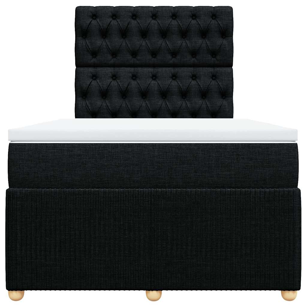 Κρεβάτι Boxspring με Στρώμα Μαύρο 120x190 εκ. Υφασμάτινο - Pakobazaar