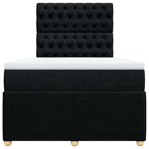 Κρεβάτι Boxspring με Στρώμα Μαύρο 120x190 εκ. Υφασμάτινο - Pakobazaar