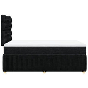 Κρεβάτι Boxspring με Στρώμα Μαύρο 120x190 εκ. Υφασμάτινο - Pakobazaar