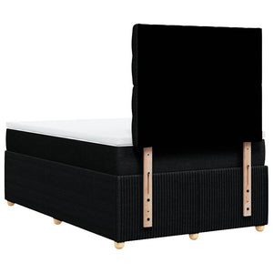 Κρεβάτι Boxspring με Στρώμα Μαύρο 120x190 εκ. Υφασμάτινο - Pakobazaar