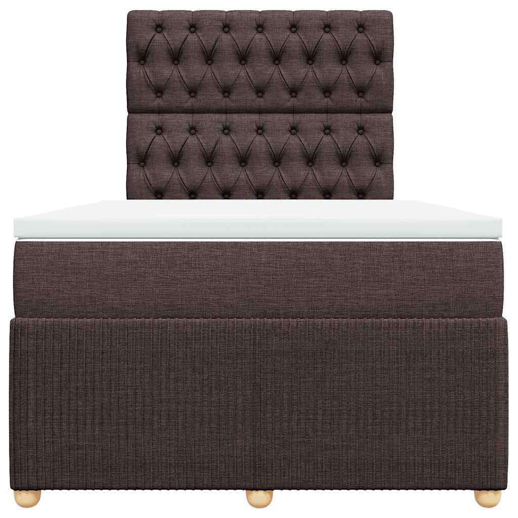 Κρεβάτι Boxspring με Στρώμα Σκούρο Καφέ 120x190 εκ Υφασμάτινο