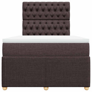 Κρεβάτι Boxspring με Στρώμα Σκούρο Καφέ 120x190 εκ Υφασμάτινο