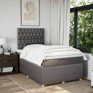 Κρεβάτι Boxspring με Στρώμα Taupe 120x190 εκ. Υφασμάτινο - Pakobazaar