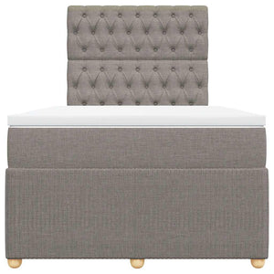 Κρεβάτι Boxspring με Στρώμα Taupe 120x190 εκ. Υφασμάτινο - Pakobazaar