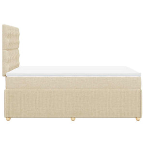 Κρεβάτι Boxspring με Στρώμα Κρεμ 120x190 εκ. Υφασμάτινο - Pakobazaar