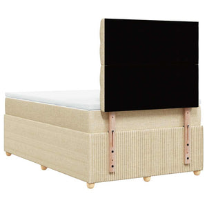 Κρεβάτι Boxspring με Στρώμα Κρεμ 120x190 εκ. Υφασμάτινο - Pakobazaar