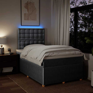 Κρεβάτι Boxspring με Στρώμα Ανοιχτό Γκρι 120x190 εκ. Υφασμάτινο - Pakobazaar
