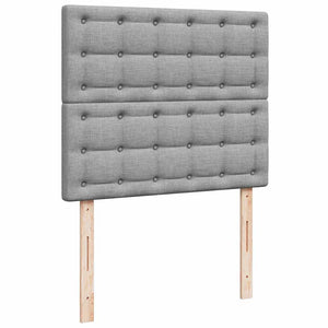 Κρεβάτι Boxspring με Στρώμα Ανοιχτό Γκρι 120x190 εκ. Υφασμάτινο - Pakobazaar