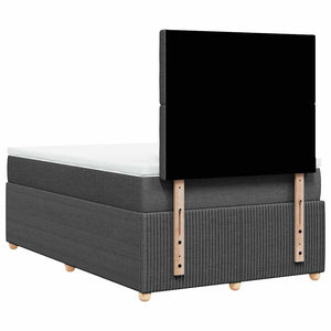 Κρεβάτι Boxspring με Στρώμα Σκούρο Γκρι 120x190 εκ Υφασμάτινο - Pakobazaar