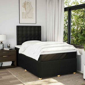 Κρεβάτι Boxspring με Στρώμα Μαύρο 120x190 εκ. Υφασμάτινο - Pakobazaar
