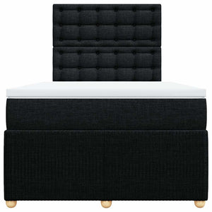 Κρεβάτι Boxspring με Στρώμα Μαύρο 120x190 εκ. Υφασμάτινο - Pakobazaar