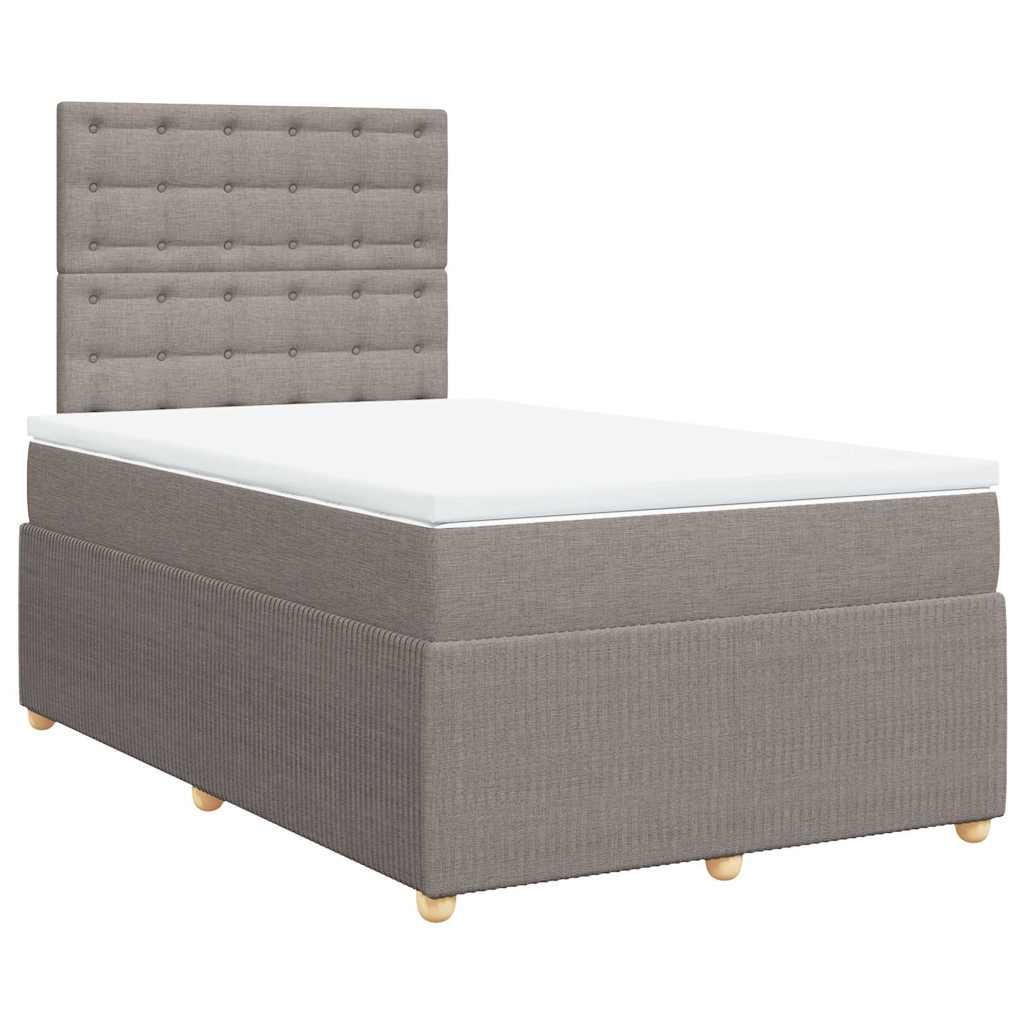 Κρεβάτι Boxspring με Στρώμα Taupe 120x190 εκ. Υφασμάτινο