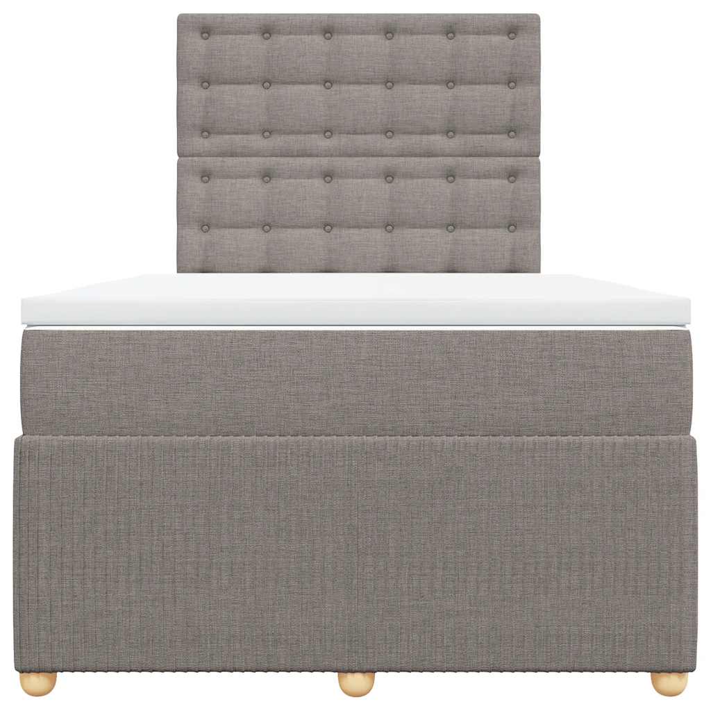 Κρεβάτι Boxspring με Στρώμα Taupe 120x190 εκ. Υφασμάτινο
