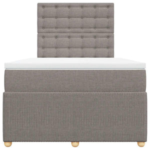 Κρεβάτι Boxspring με Στρώμα Taupe 120x190 εκ. Υφασμάτινο