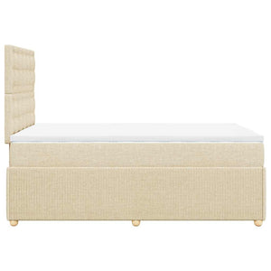 Κρεβάτι Boxspring με Στρώμα Κρεμ 120x190 εκ. Υφασμάτινο - Pakobazaar