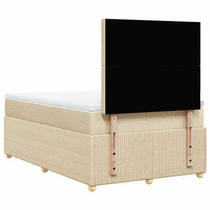 Κρεβάτι Boxspring με Στρώμα Κρεμ 120x190 εκ. Υφασμάτινο - Pakobazaar
