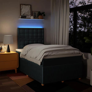 Κρεβάτι Boxspring με Στρώμα Μπλε 120x190 εκ. Υφασμάτινο - Pakobazaar