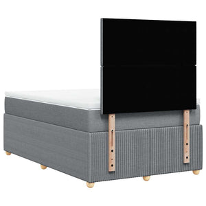 Κρεβάτι Boxspring με Στρώμα Ανοιχτό Γκρι 120x200 εκ. Υφασμάτινο - Pakobazaar