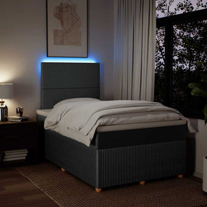 Κρεβάτι Boxspring με Στρώμα Σκούρο Γκρι 120x200 εκ. Υφασμάτινο - Pakobazaar