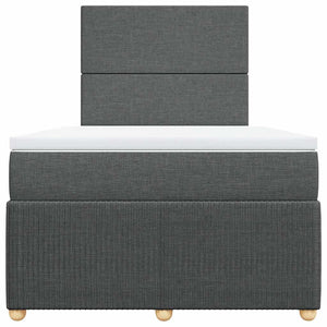 Κρεβάτι Boxspring με Στρώμα Σκούρο Γκρι 120x200 εκ. Υφασμάτινο - Pakobazaar