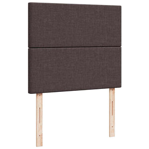 Κρεβάτι Boxspring με Στρώμα Σκούρο Καφέ 120x200 εκ. Υφασμάτινο - Pakobazaar