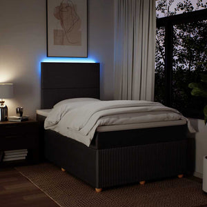 Κρεβάτι Boxspring με Στρώμα Σκούρο Καφέ 120x200 εκ. Υφασμάτινο - Pakobazaar