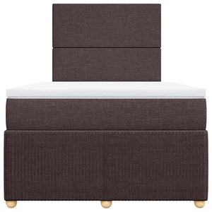 Κρεβάτι Boxspring με Στρώμα Σκούρο Καφέ 120x200 εκ. Υφασμάτινο - Pakobazaar