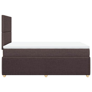 Κρεβάτι Boxspring με Στρώμα Σκούρο Καφέ 120x200 εκ. Υφασμάτινο - Pakobazaar