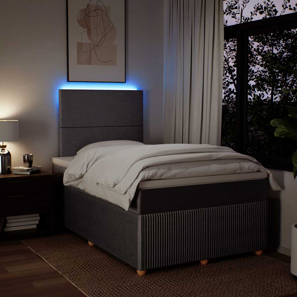 Κρεβάτι Boxspring με Στρώμα Taupe 120x200 εκ. Υφασμάτινο - Pakobazaar