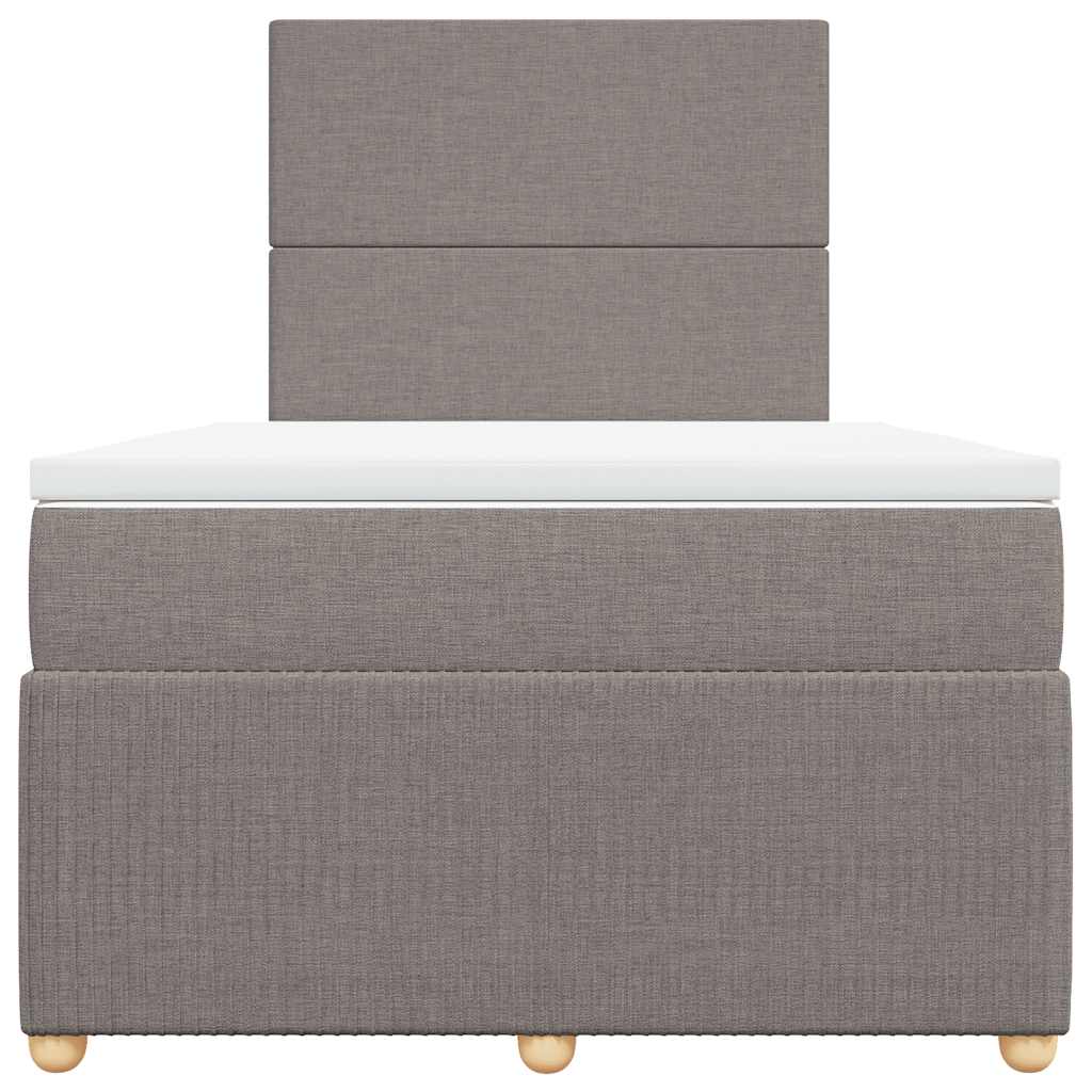 Κρεβάτι Boxspring με Στρώμα Taupe 120x200 εκ. Υφασμάτινο - Pakobazaar