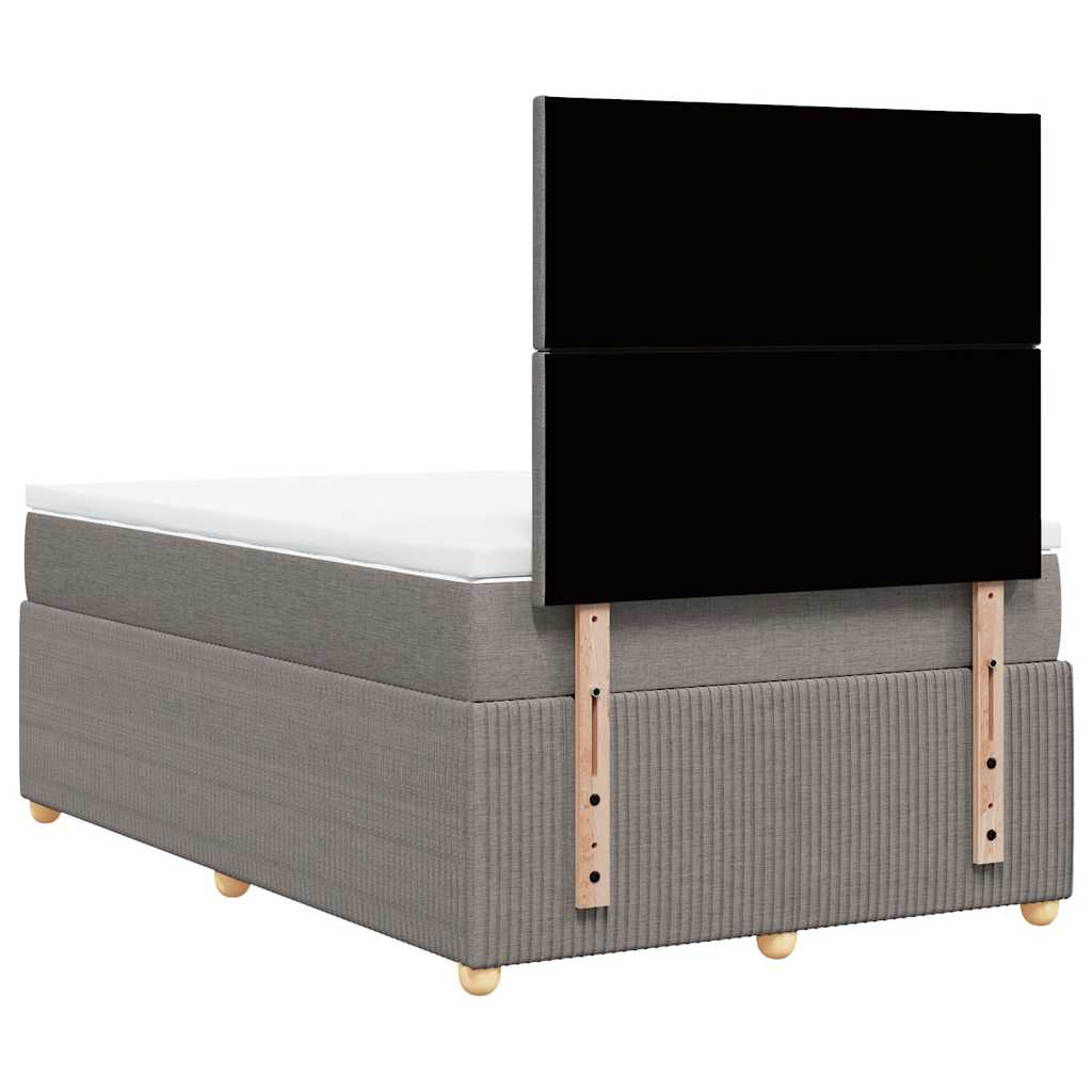 Κρεβάτι Boxspring με Στρώμα Taupe 120x200 εκ. Υφασμάτινο - Pakobazaar