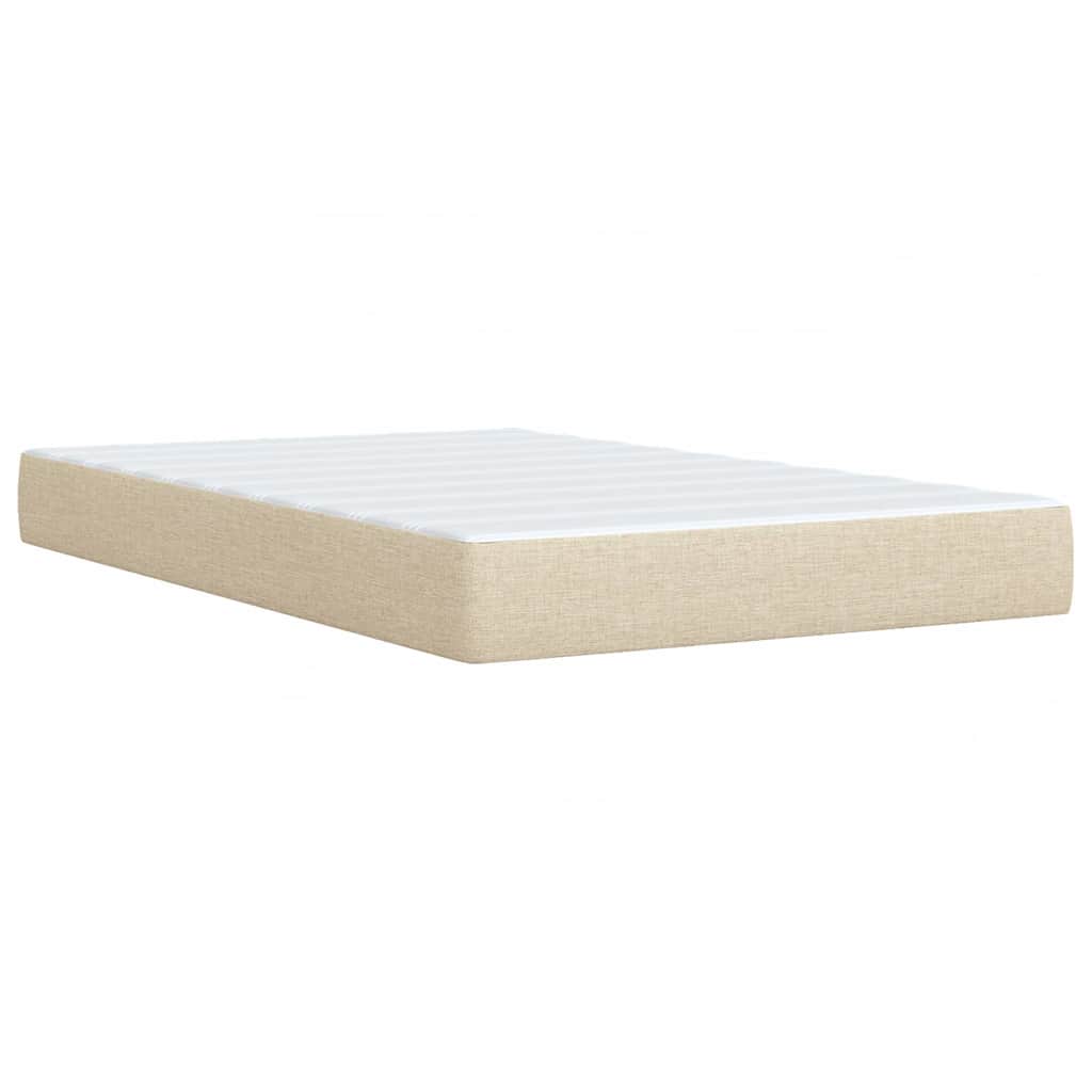 Κρεβάτι Boxspring με Στρώμα Κρεμ 120x200 εκ. Υφασμάτινο - Pakobazaar
